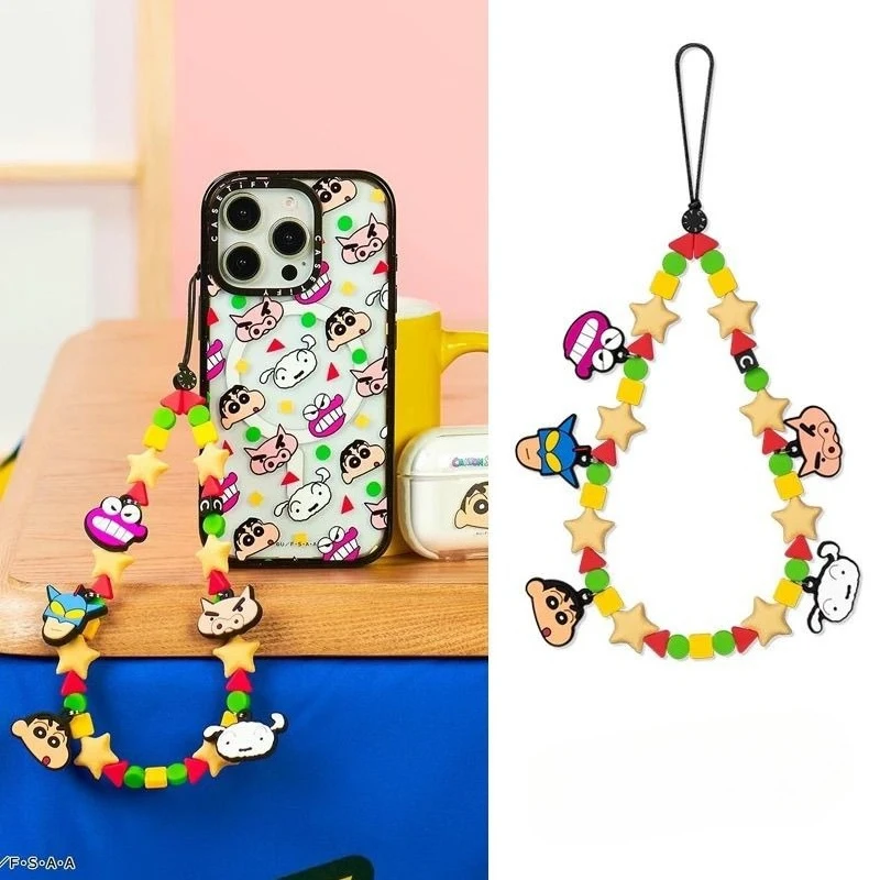 New Crayon Shin-chan Nohara Shinnosuke Creative Animation Peripheral Cartoon Mobile Phone Hanging Chain Cute All-match Lanyard view 2