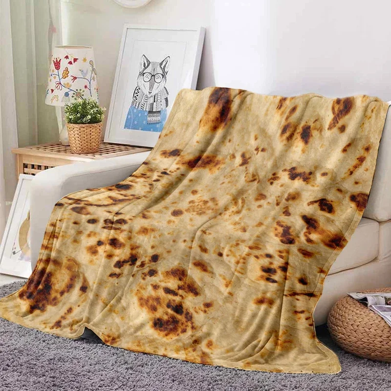 Flannel Blanket Funny Corn Tortilla Printing Blanket Cozy Soft Lightweight Warm 30x40inch 40x50inch Couch Sofa Bed