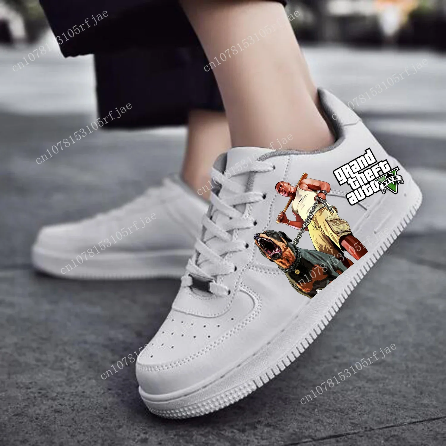 Grand Theft Auto-zapatillas de baloncesto para hombre y mujer, calzado deportivo de alta calidad, con cordones y malla personalizada, Modelo V 5 AF