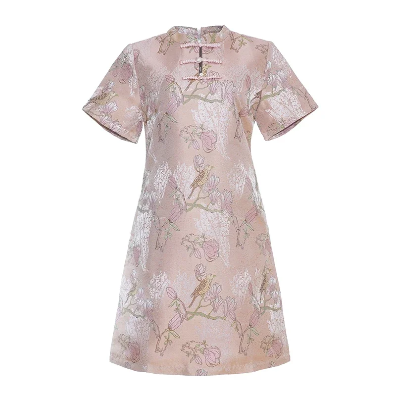 

Qipao Chinese New Year Clothes Women's Modern Oriental Floral Dress Luxury Loose Cheongsams