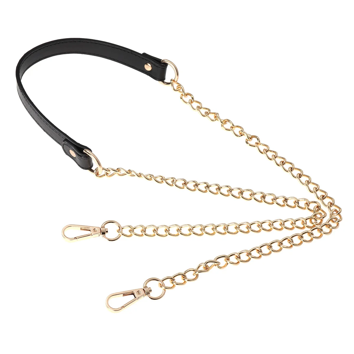 女性バッグチェーン 120 センチメートル Pu メタルハンドバッグ財布クラッチサッチェルメッセンジャーアクセサリーシルバーブラック