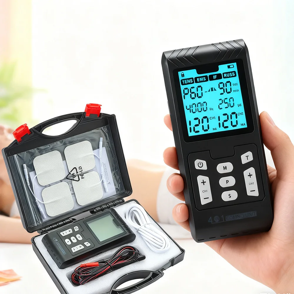 

Электрический стимулятор мышц EMS IFT RUSS Pulse, высокочастотный регулируемый массажер для физиотерапии и похудения