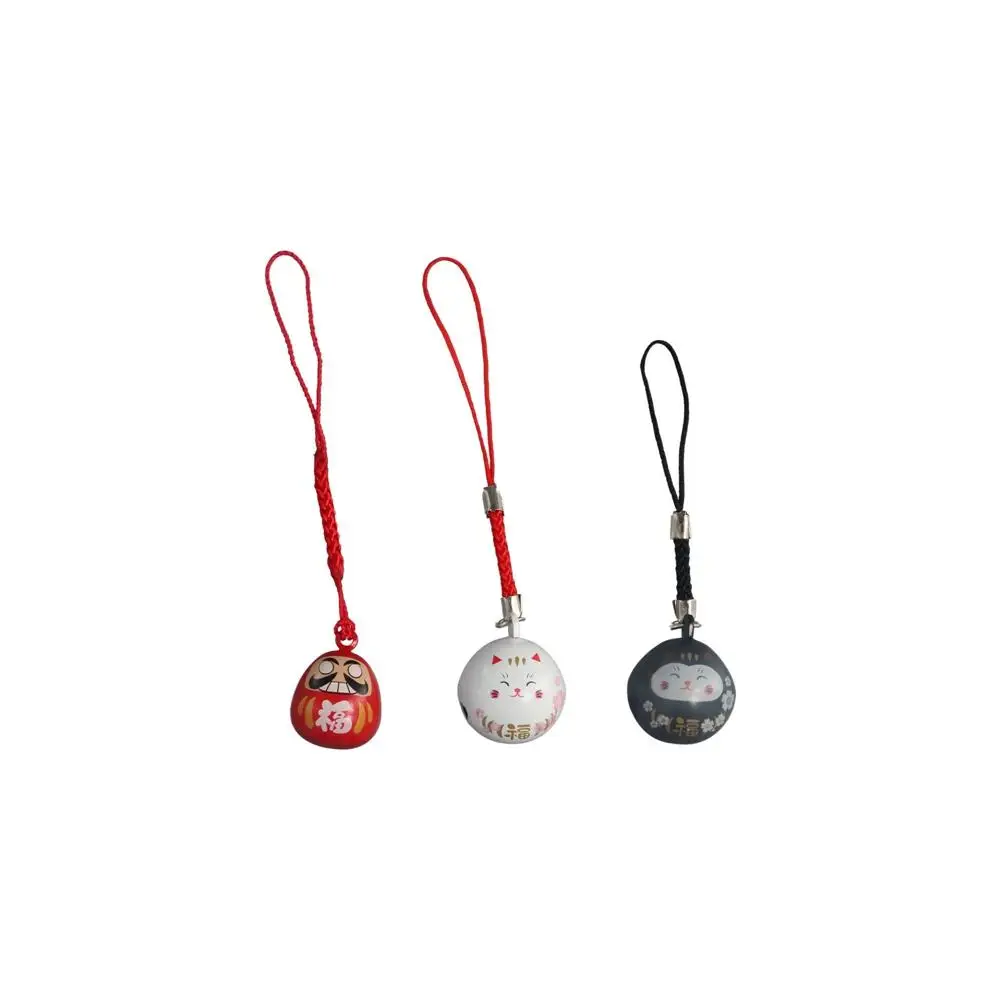 Cute Pendant Accessories Red Water Bells DIY Trinkets Bag Pendants Lucky Cat Keychains Japan Daruma Keyring Bells Pendant