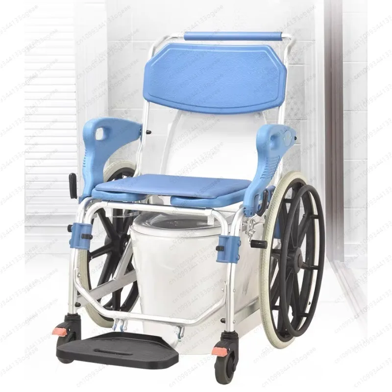 

Инвалидная коляска из сплава, складная вес с сиденьем для унитаза, многофункциональная портативная тележка, стул для купания, инвалидная коляска