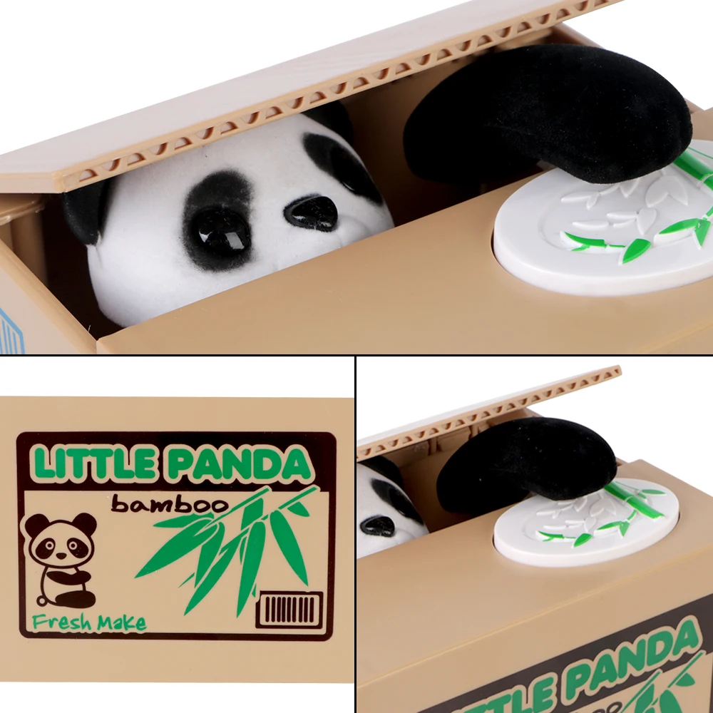 Plastic Money Saving Box Piggy Banks Electronic Money Boxes Automated Panda Cat Steal Coin Bank Kids Gift Cute