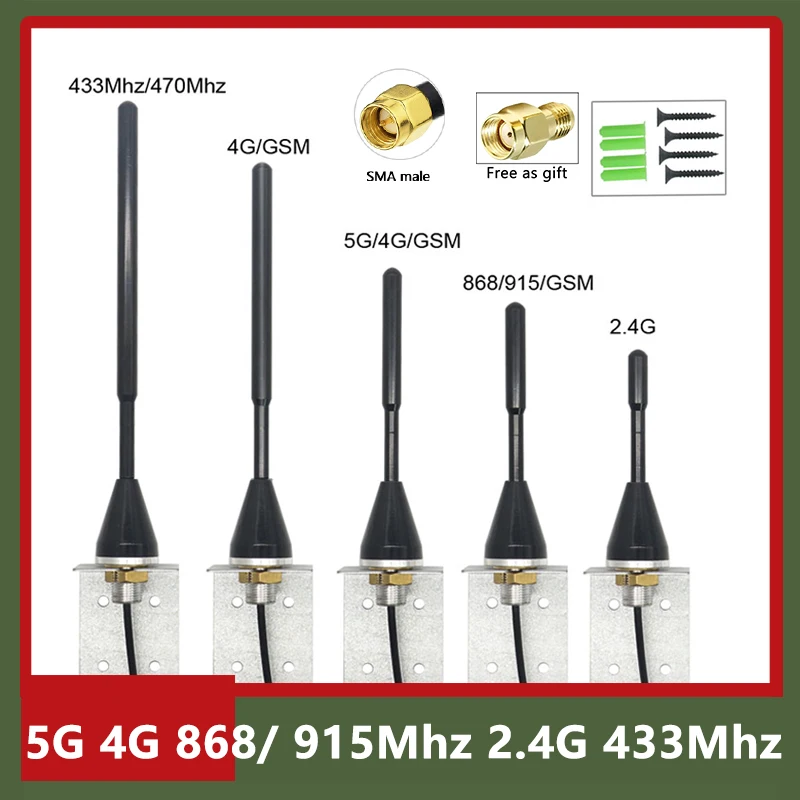 

Long Range 5G LTE 4G GSM 3G 2.4G WiFi 868Mhz 915Mhz Lora 433Mhz Antenna Copper Bar For Signal Boost WiFi Card WiFi Router SMA