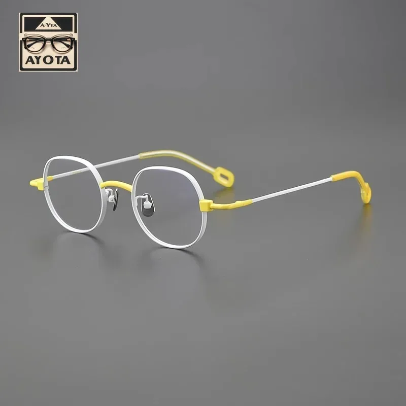 Handmade Eye Glasses Frames Women's High Quality Color Match Ultra Light Titanium Oval Optical Reading Prescription Glasses Men