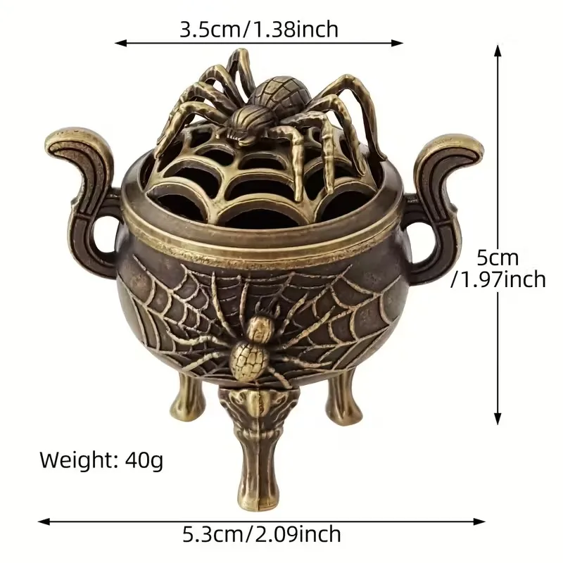 1 spider incense burner Halloween decorations suitable for home, yoga, meditation, home gifts Retro Gothic aesthetic design