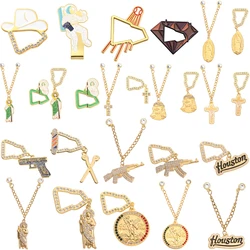 Baseball Street Style Baseball Cap Jesus Cross Chain Metal Hat Clip Metal Popular Cap Pendant Emblem Badge Party Jewelry Hat Pin