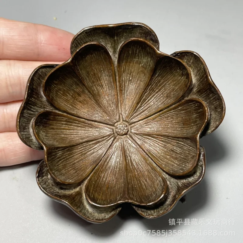 

Antique Bronze Wholesale Exquisite Collection Magnolia Petals Writing-Brush Washer Study Utensils Decoration Supplies Zen Incens