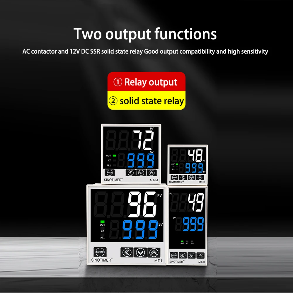 100-240V AC Digital PID Temperature Controller Relay/SSR Output + K/E/J/N Thermocouple Four Input Mode for Heating Machines Tool