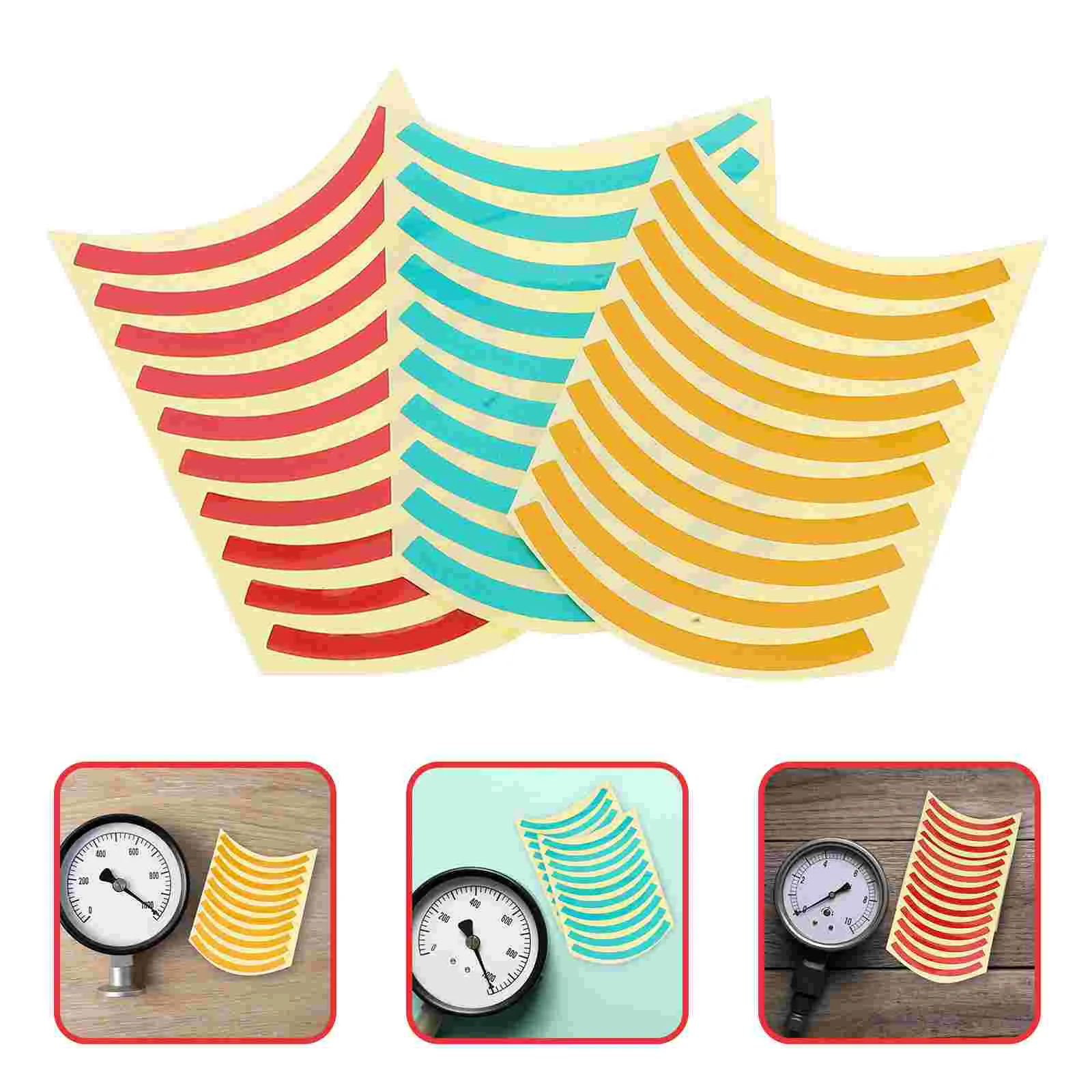 60 Pcs Pressure Gauge Identification Sticker Zone Uv-protected Label Reflective