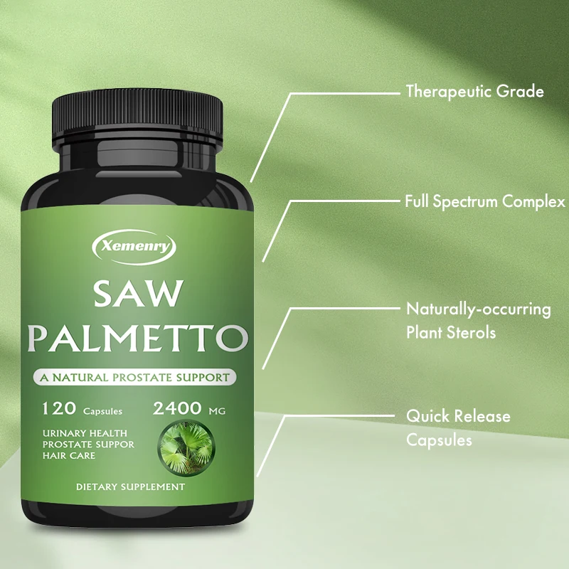 Saw Palmetto Supplement Helps Block DHT Promotes Prostate Health - Reduces Hair Loss - Healthy Urine Frequency Men\'s Health