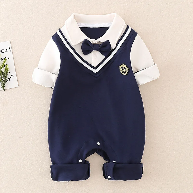 

Baby Clothes Onesie Boy Baby Gentleman Out Crawling Clothes Spring And Autumn Ha Clothing Newborn Clothing