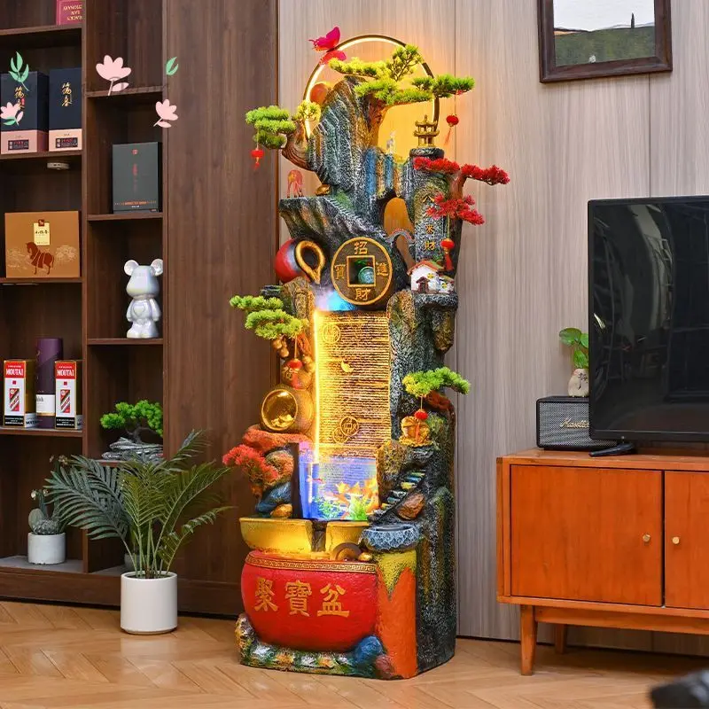 Lucky Jinbao Landscape Fish Tank Humidification Water Circulation Indoor Landscaping Feng Shui Wheel Office