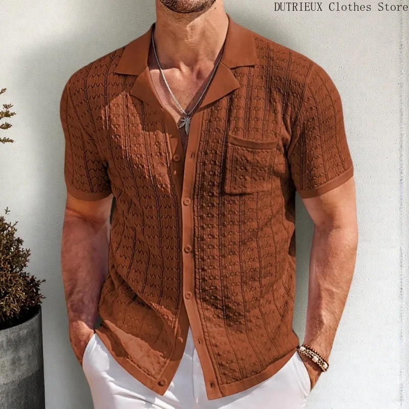 

【 Summer Luxury 2025】Men's Antique Collar Knitted POLO Shirt, High-end Business Casual Shirt, Light Luxury Office Men's Clothing