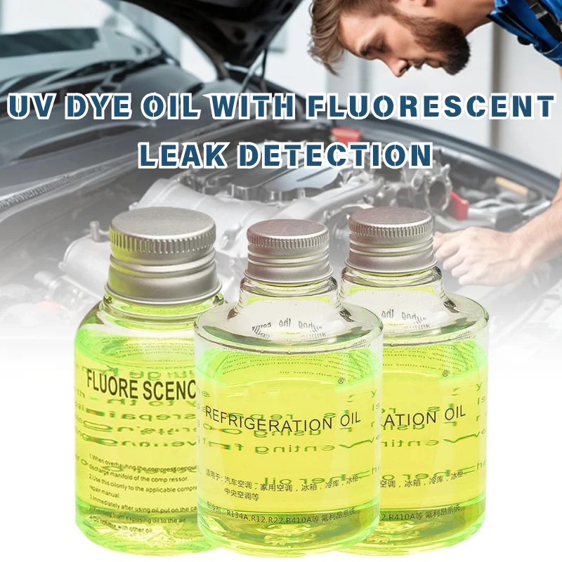 Car Air Conditioning Fluorescent Leak Detection Oil Refrigeration System Leak Detector For Auto AC Refrigerant Pipeline LeakTest