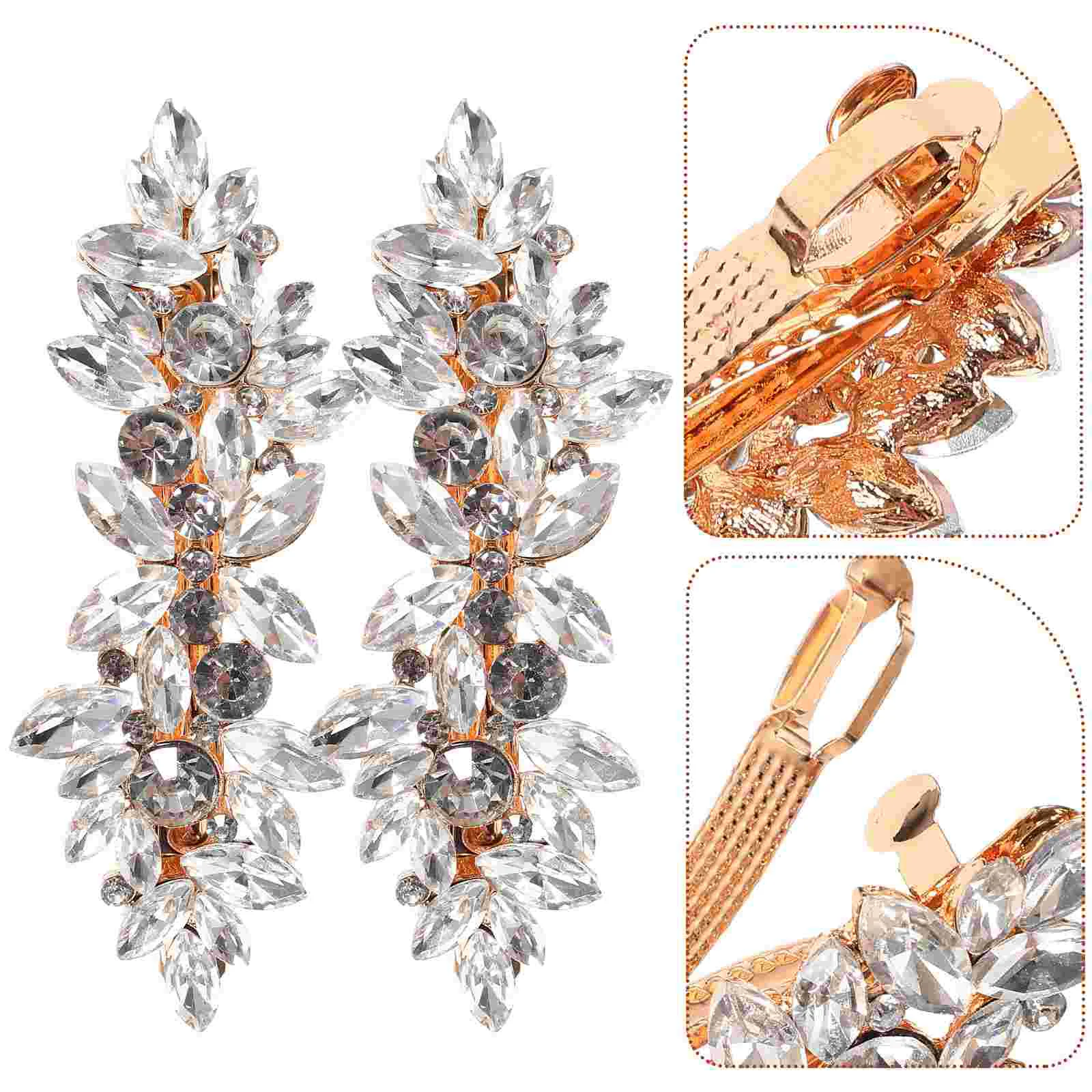 

2 Pcs Rhinestone Hair Clip Accessories for Women Rhinestones Barrettes Bobby Pins Styling Pearl Bridal Clips Temperament