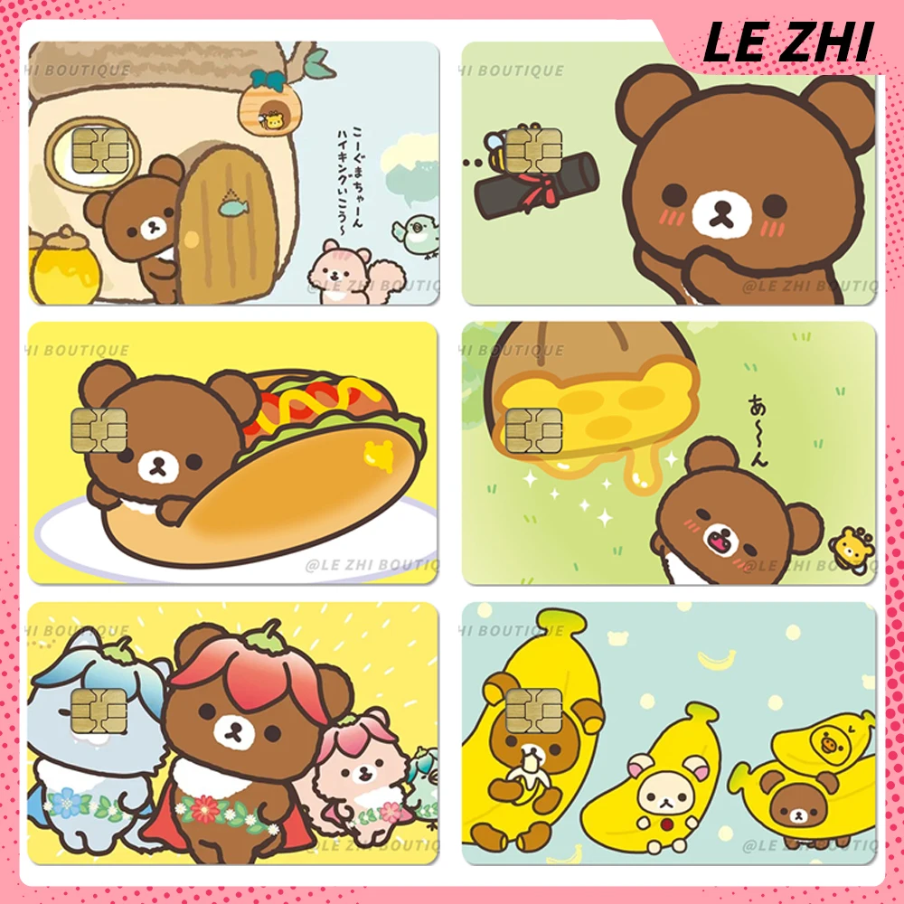 

Cute Cartoon Rilakkuma Credit Debit Card Shining Love Star Sticker Diy Waterproof Small Chip Protective Cover Film Sticker