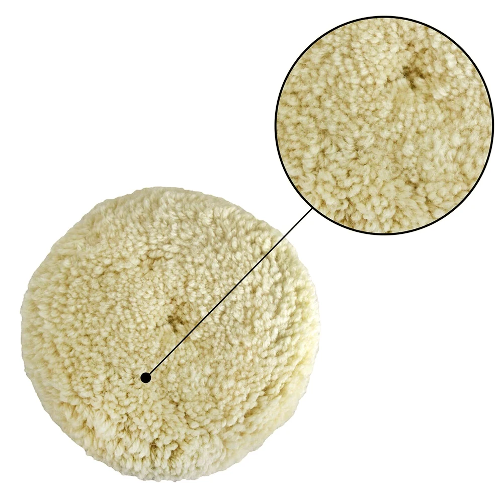 2pcs Polishing Pads 3 4 5 6 7 inch Natural Wool Buffing Pad Kit Polishing Disk for Compound Cutting Car Body Repair Buffing Pad