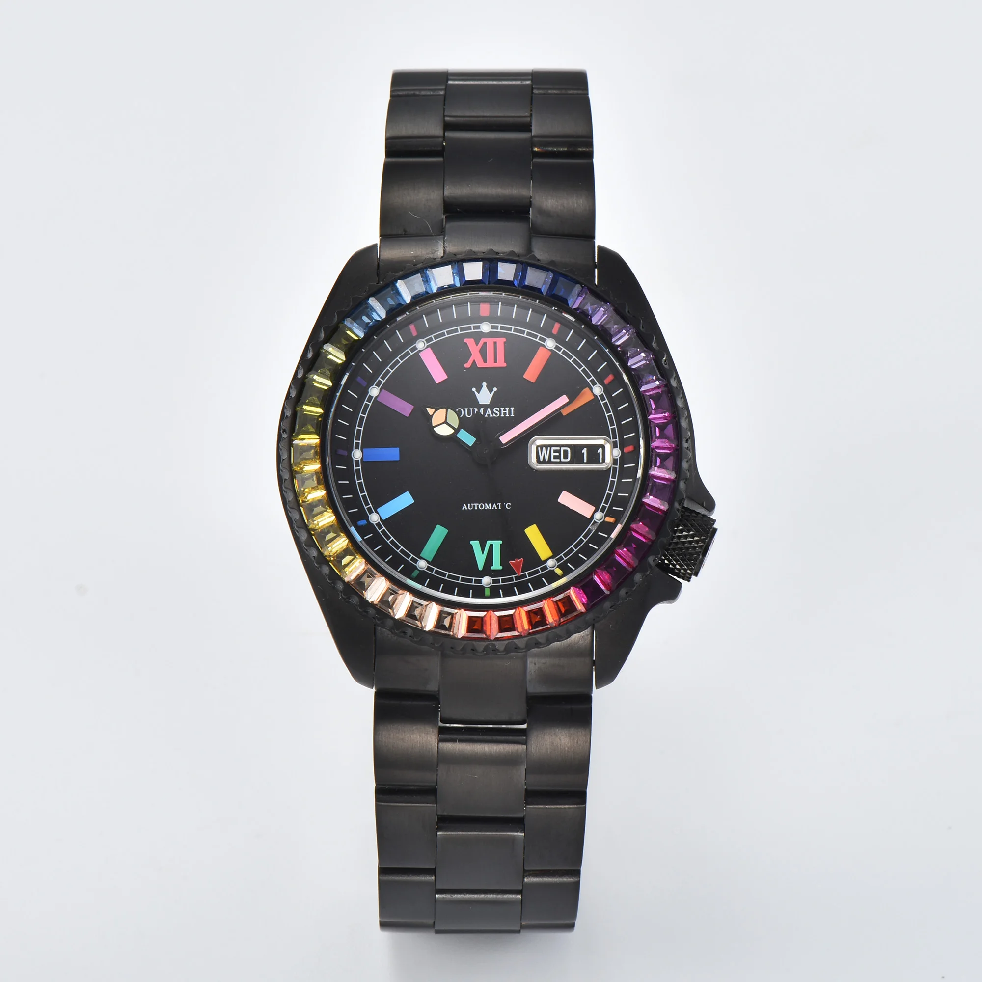 ใหม่007นาฬิกาท้องฟ้าเต็มไปด้วยดวงดาวนาฬิกากลไกเคลื่อนไหว NH36นาฬิกาสแตนเลสนาฬิกากันน้ำ100