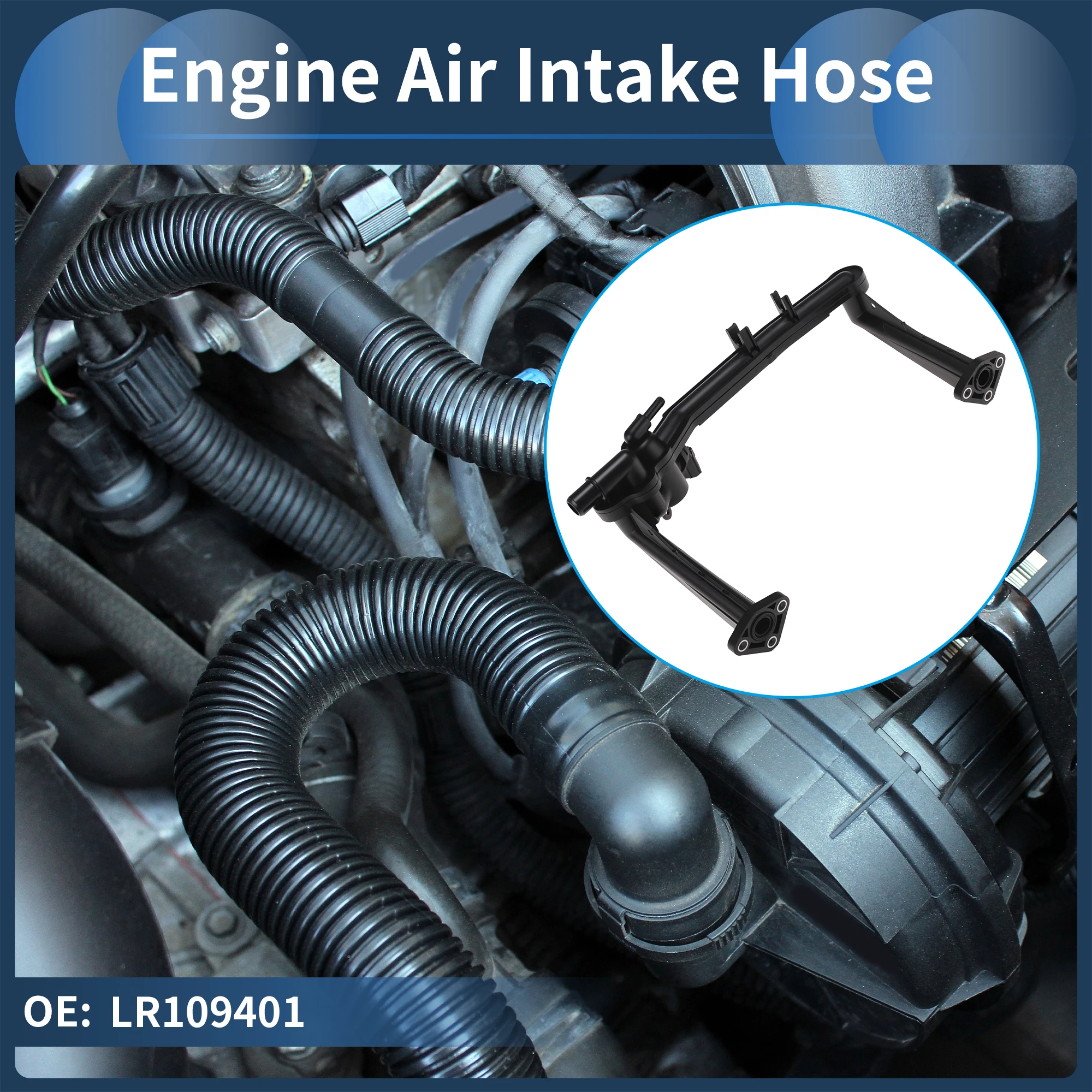 

UXCELL Engine Air Intake Hose for Jaguar XJ 2013-2019 No.LR109401 Rubber 1 pcs