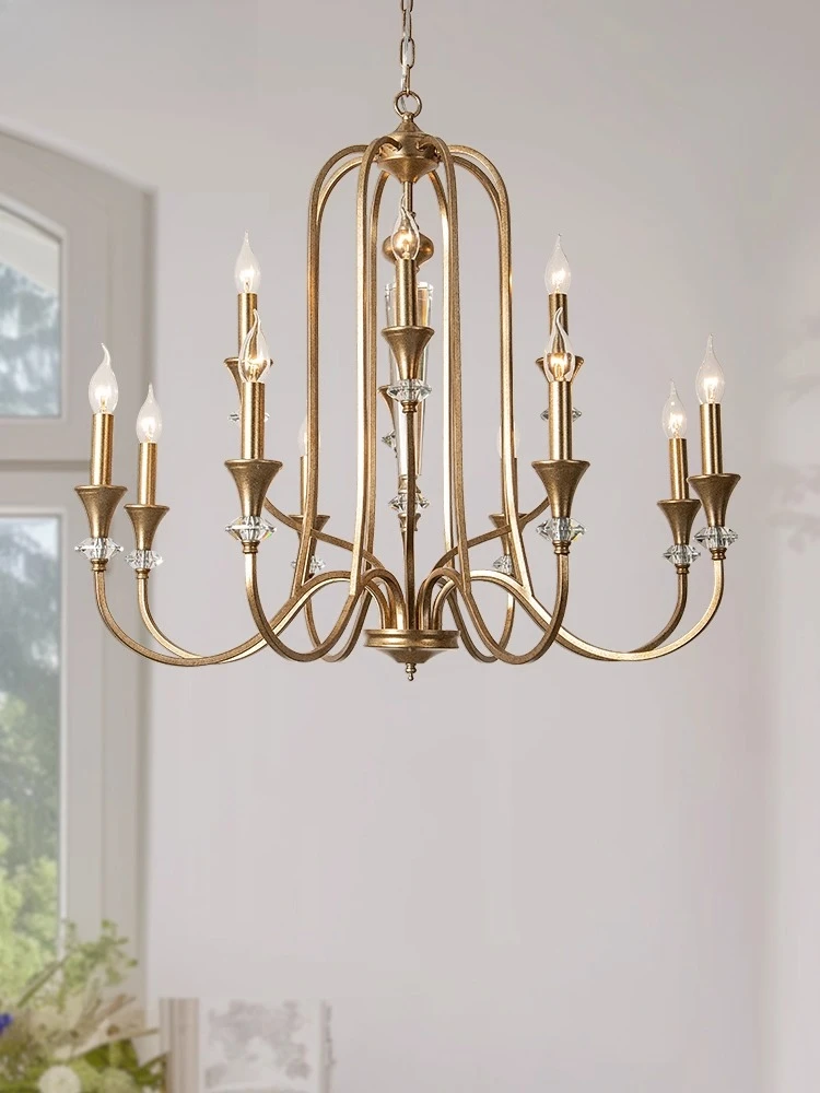 Chandelier French villa loft duplex empty study bedroom living room dining room lamp stairwell chandelier