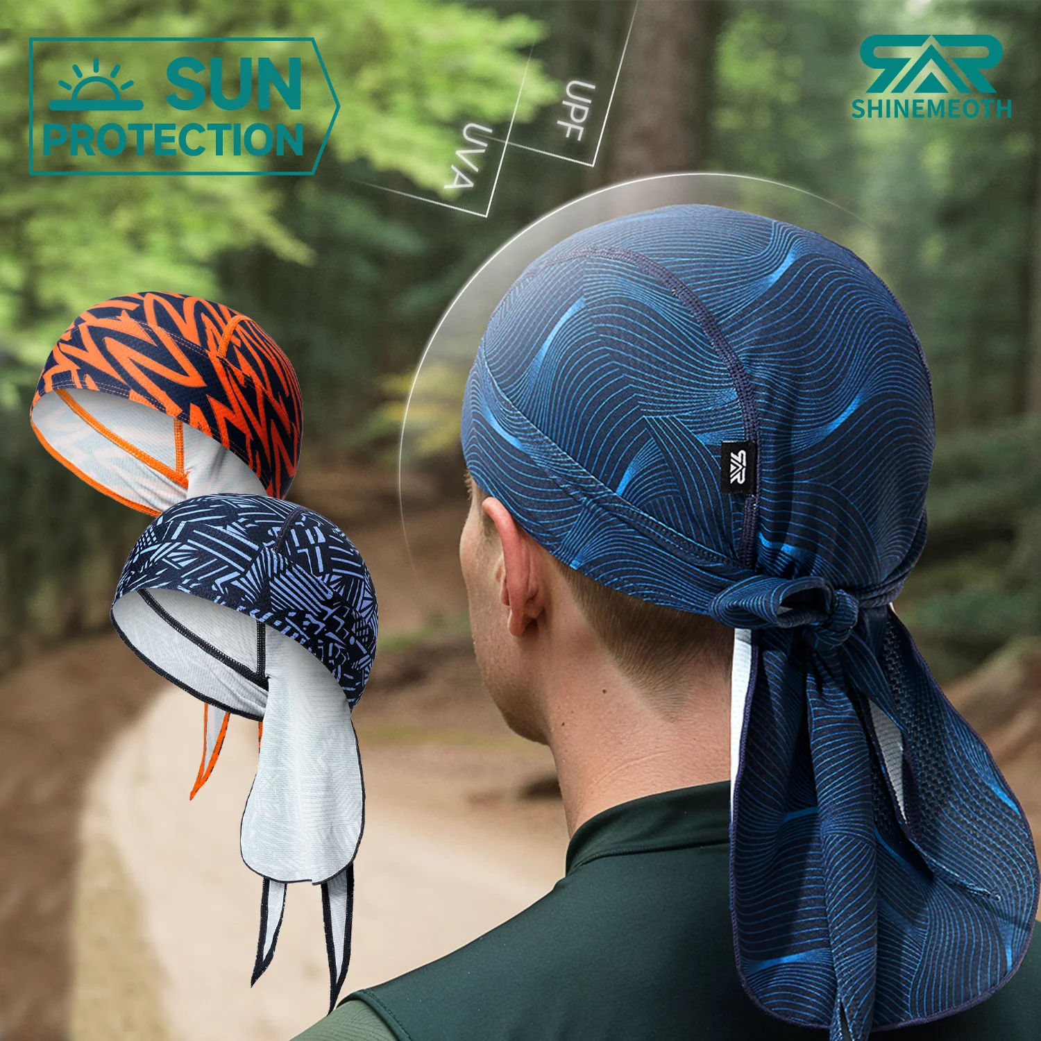 2/3Pcs Novelties Cycling Caps -UV Protection Pirate Hat Skull Caps Head Scarf For Men Women Sweat Wicking Prints Pirate Bandana