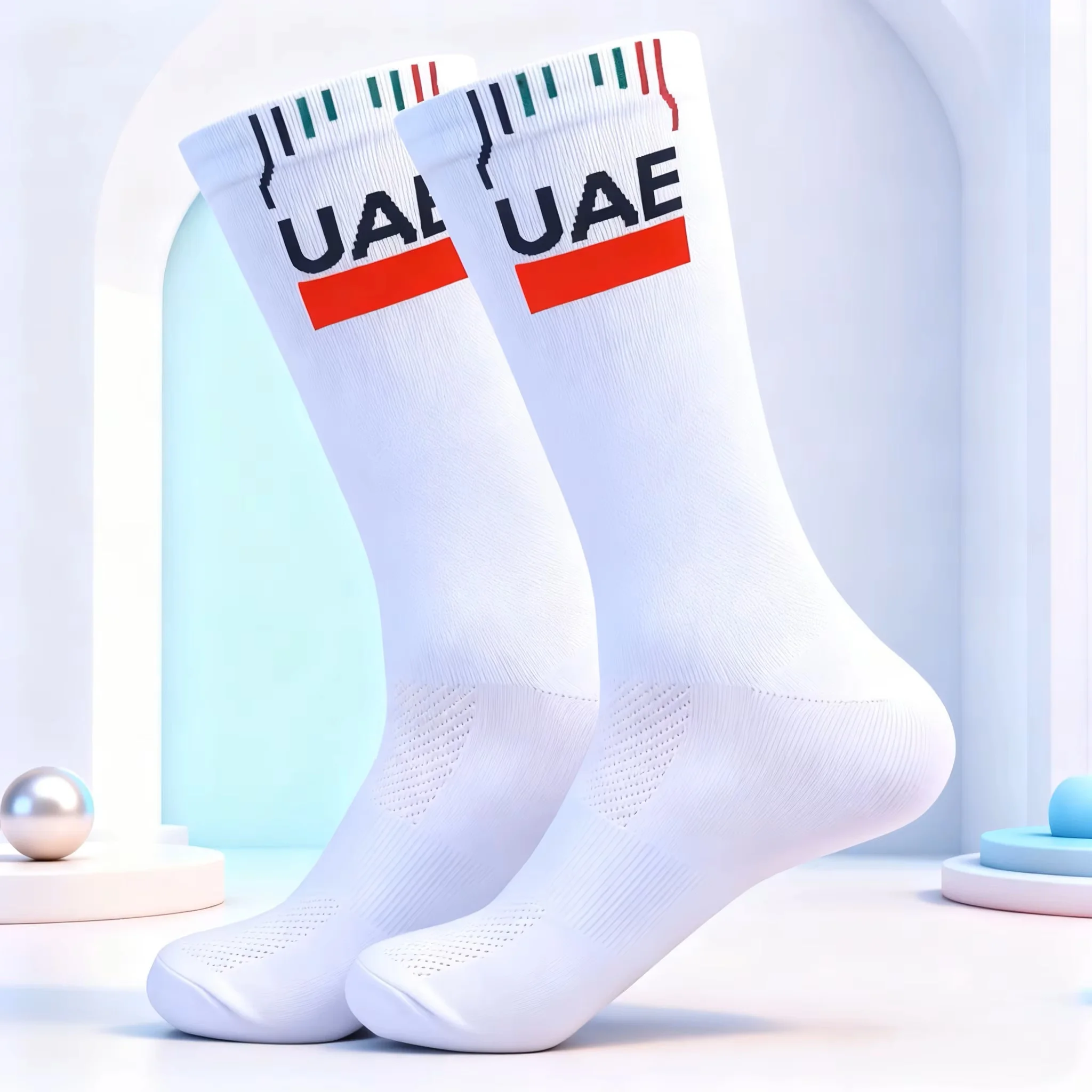 NEW 2026 Cycling Socks Men Women UAE Team Breathable Quick Dry Outdoor Football Running Bike Socks