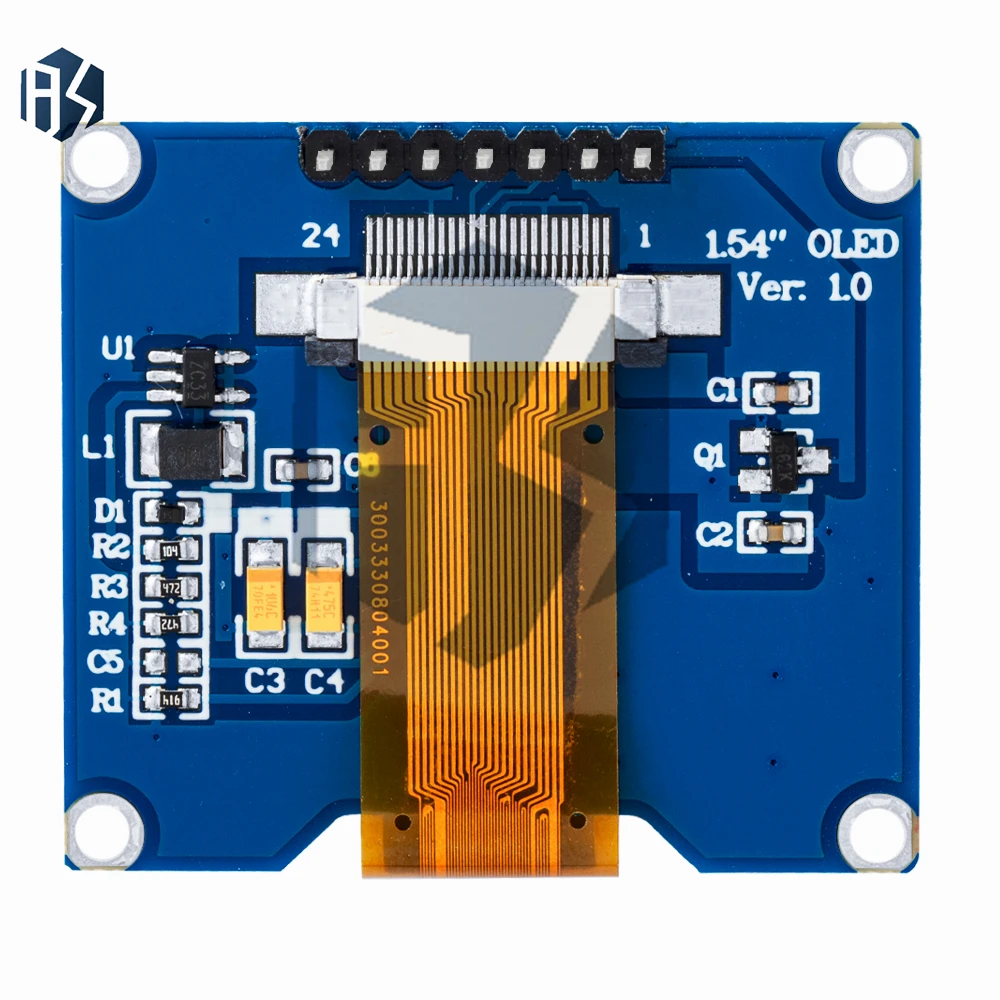 1.54 polegadas 7PIN Branco Azul Módulo de Tela OLED SSD1309 Drive IC Compatível para SSD1306 Interface SPI 128*64
