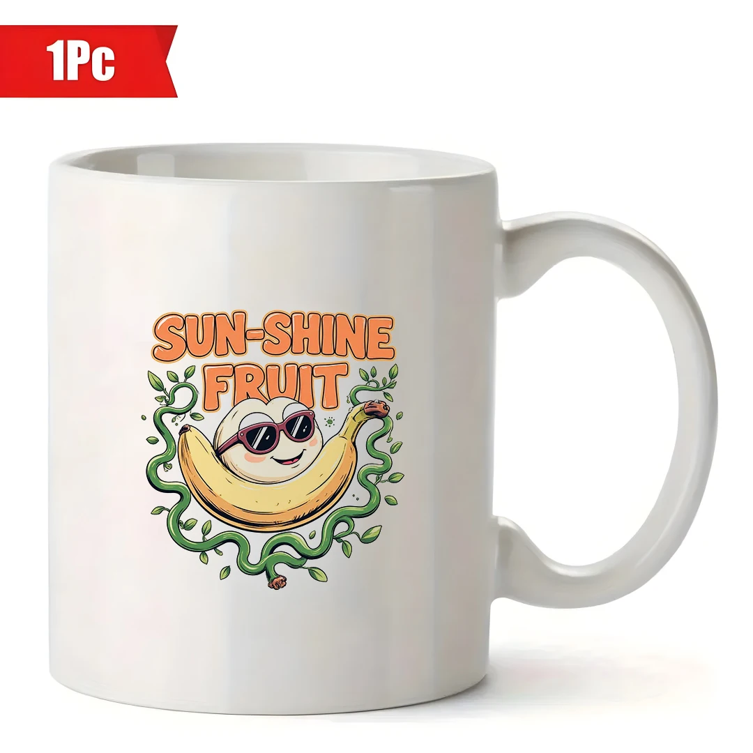 11oz الموز الكرتون القدح الاطفال شرب كوب عيد الميلاد الأسرة مكتب كوب مشمس ابتسامة القدح #2