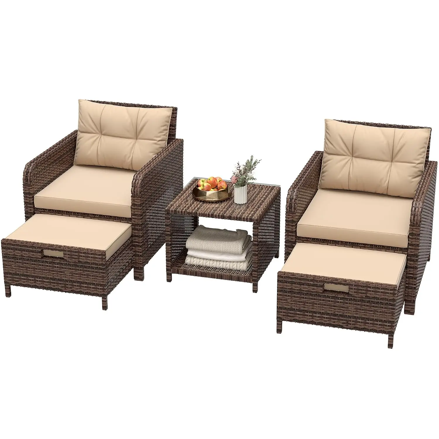 5-Piece Wicker Patio Furniture Set 10