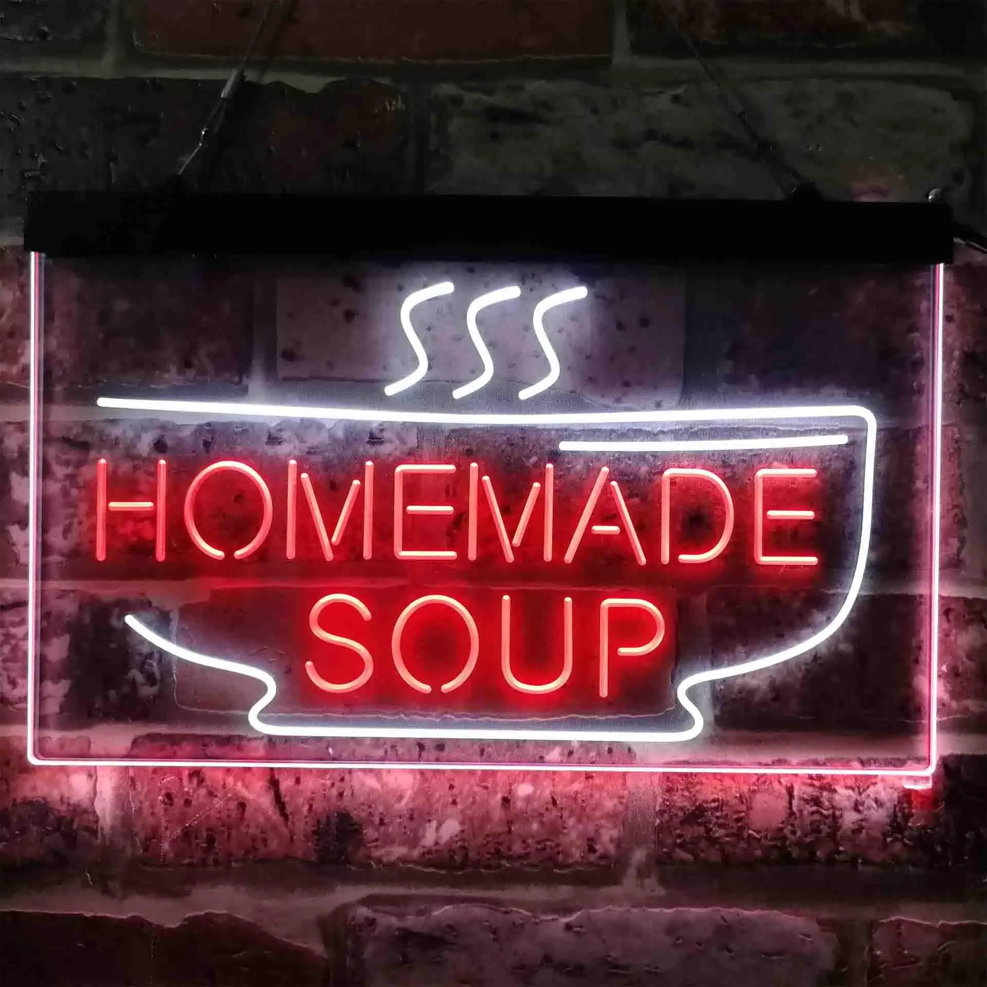 

HOMEMADE SOUP, в двухцветной светодиодной неоновой вывеске Hot Bowl st6-i3829