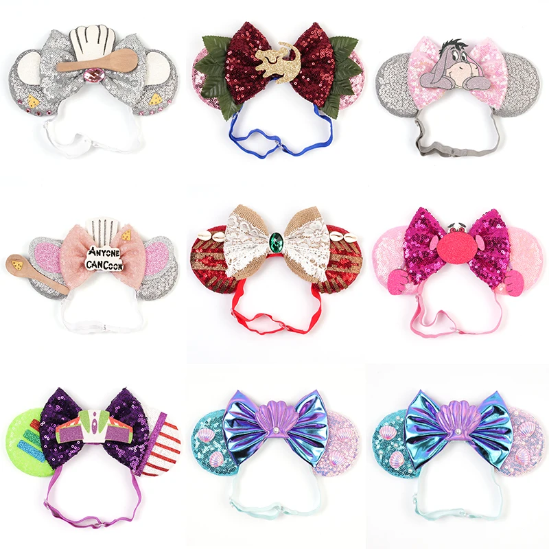 Disney Cartoon Mouse Ears Adjustable Headband For Women Sequ