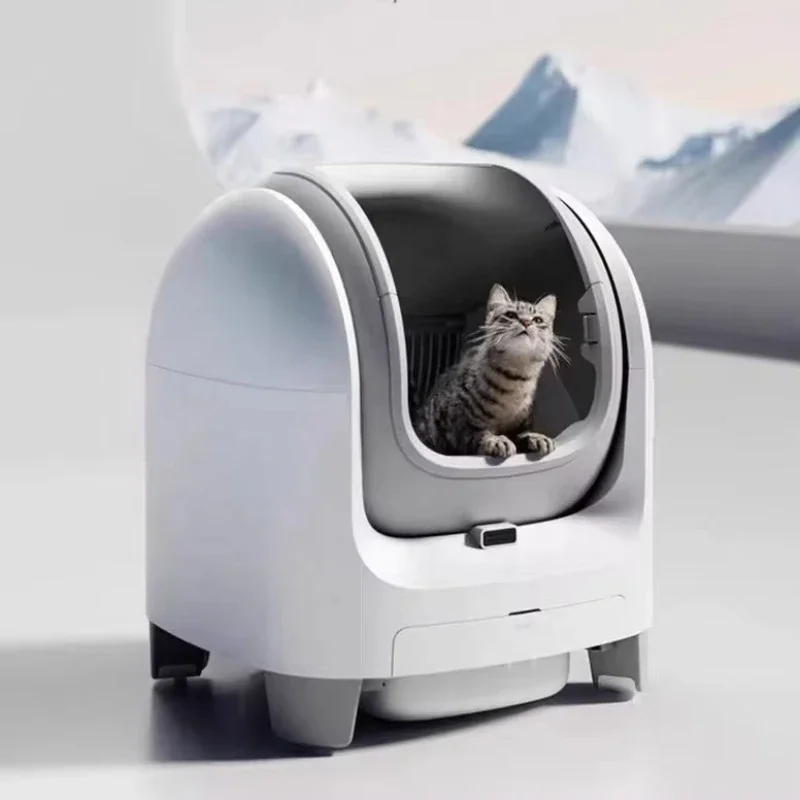 forOpen Design Automatic Cat Toilet self-cleaning cat toilet with Silicone Mat and FS Enzyme Deodorizer