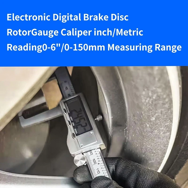 Disc Brake Rotor Micrometer,Digital Caliper Measuring Tool For Disc Brake-6 Inch/150Mm,Brake Measuring Tool Wtih Caliper