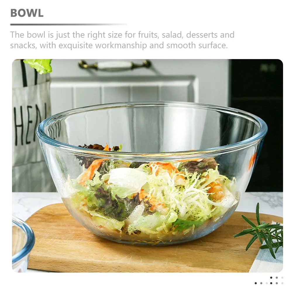 

Elegant Clear Glass Salad Bowl Exquisite Workmanship Long Term Use Fruits Desserts Snacks Parties Casual Gatherings