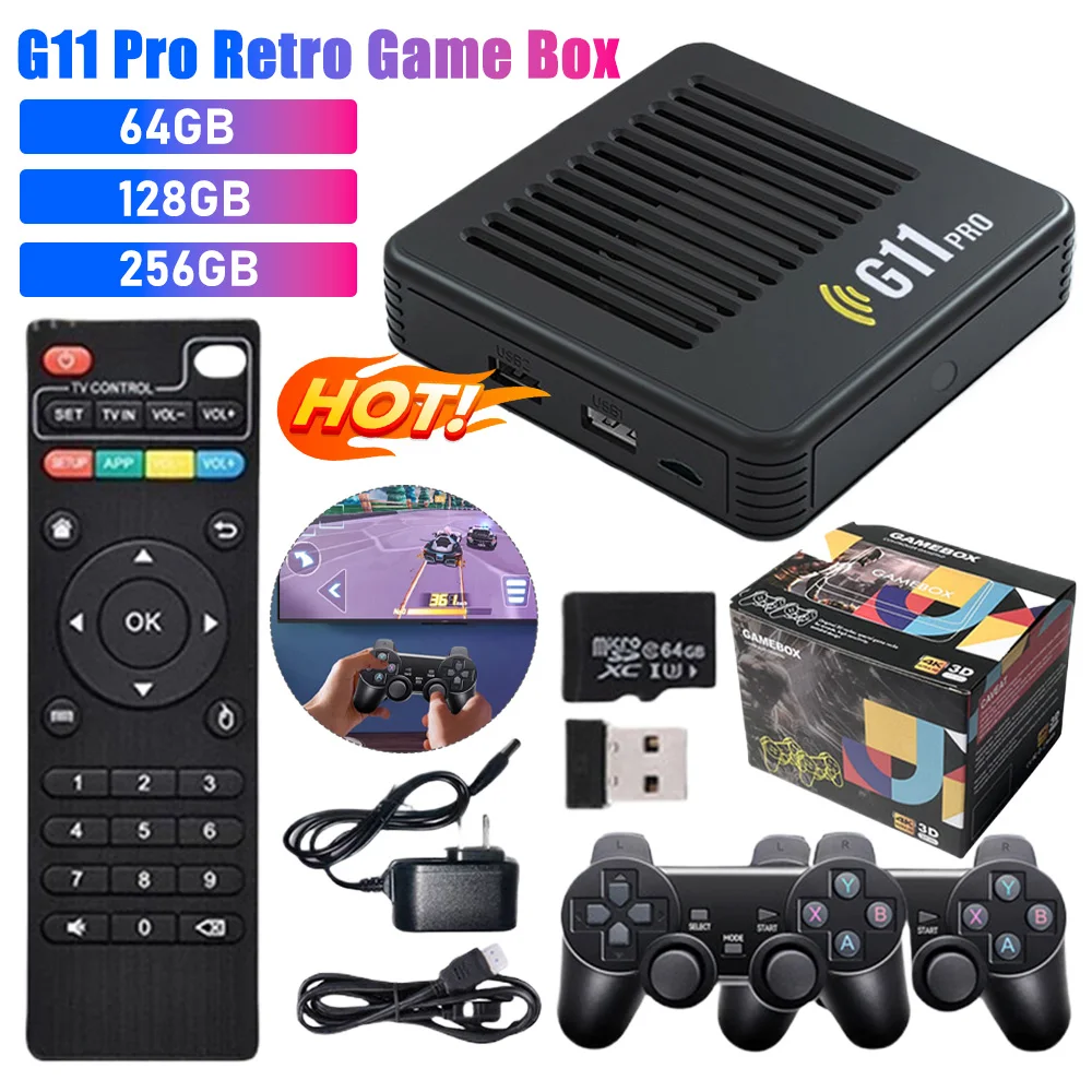 

Игровая консоль G11 Pro Retro с ультранизкой задержкой, HD 4K, HDMI-совместимым выходом и беспроводными двойными геймпадами 2.4G для дома