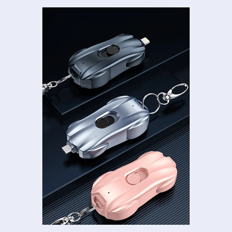 600Mah Mini Portable Power Bank Keychain, Ultra-Thin Type-C Emergency Charger, Compact Outdoor Power Solution