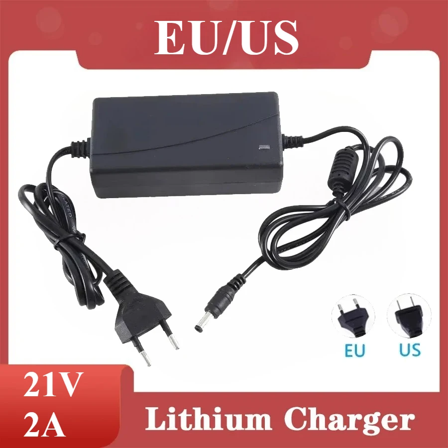 2A 21V 5.5*2.1mm Lithium Battery Charger DC Power Adapter for 2S 3S 4S 18650 Li-ion Lithium Battery Pack