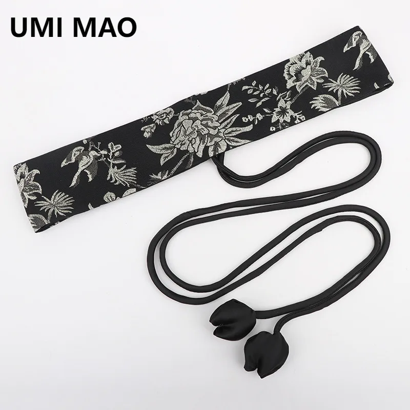 

UMI MAO вышитый пояс для женщин, новый китайский стиль, этнический стиль, древний стиль, декоративное платье, юбка, широкий пояс Hanfu