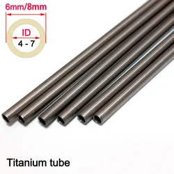 1Pcs OD 6mm 8mm Titanium Tube 2 Tube Titanium Rod Industry Hollow Pipe Duct Vessel Inner Diameter 4-7mm Length 50-500mm