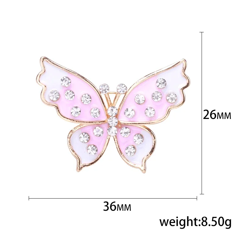 Blucome Alloy Pink Butterfly Brooches Women Couple Fashion Flicker Wings Person Party Casual Brooch Pins Valentine's Day Gift