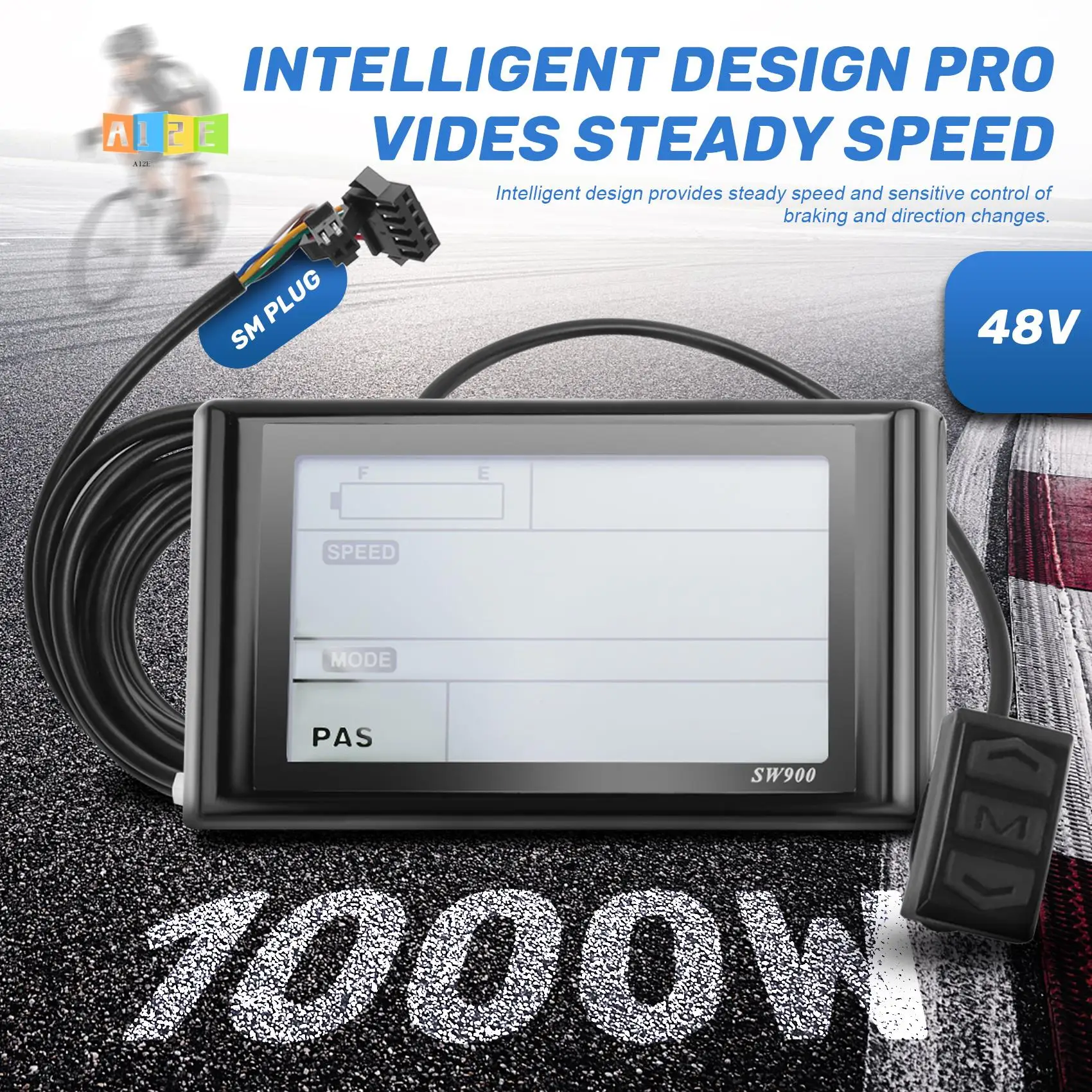 

A12E-36V 48V 750W 1000W Three-Mode 12 Tubes Brushless 30A Controller Throttle Brake Kit With LED SW900 Display E-Bike Accessory