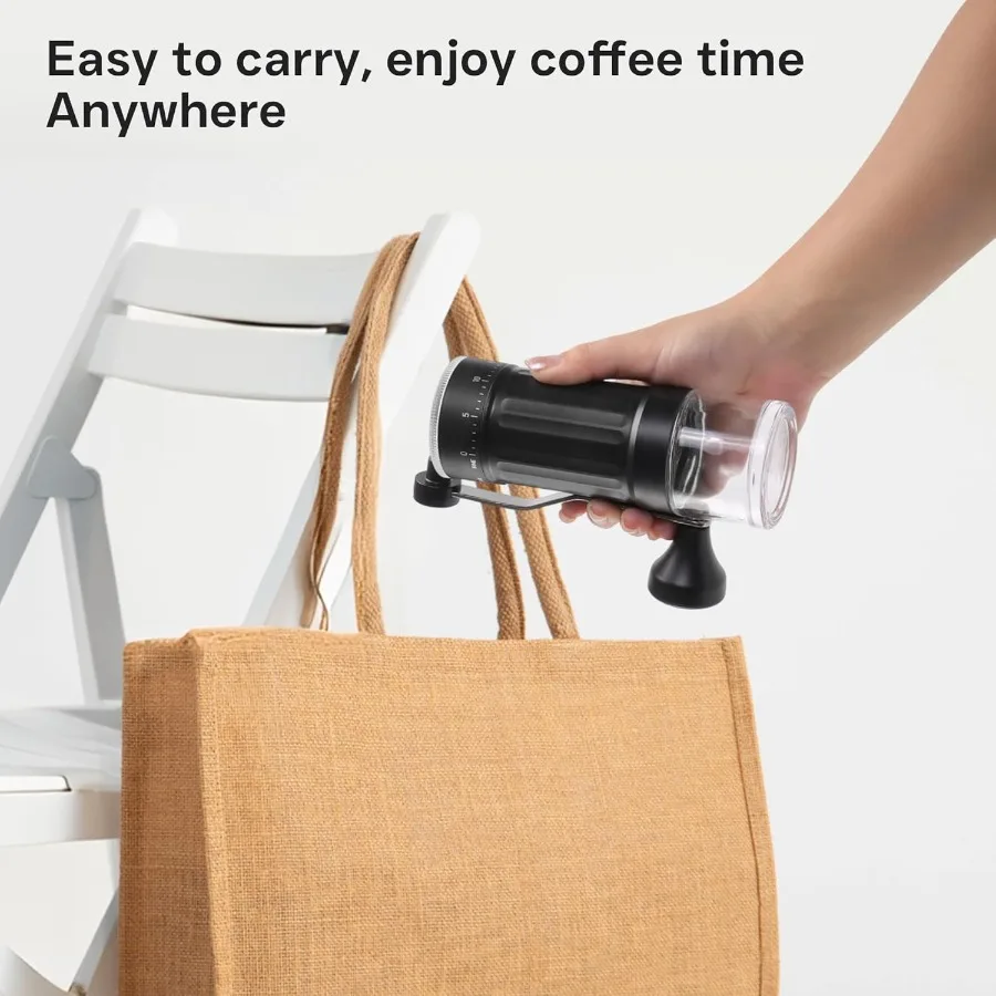 Мини-ручная кофемолка с 40 регулируемыми настройками для эспрессо, портативная ручная мельница для путешествий, кемпинга и офиса