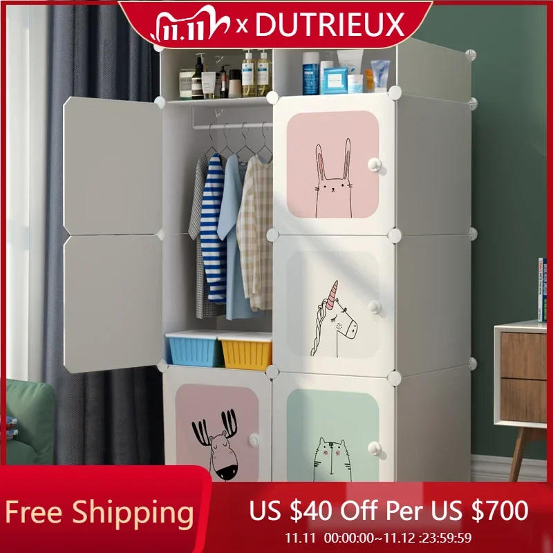 

Foldable Simple Closet Nordic Open Fabric Mobiles Shelves Door Display Jewelry Cube Wardrobe Makeup Muebles Furniture For Room