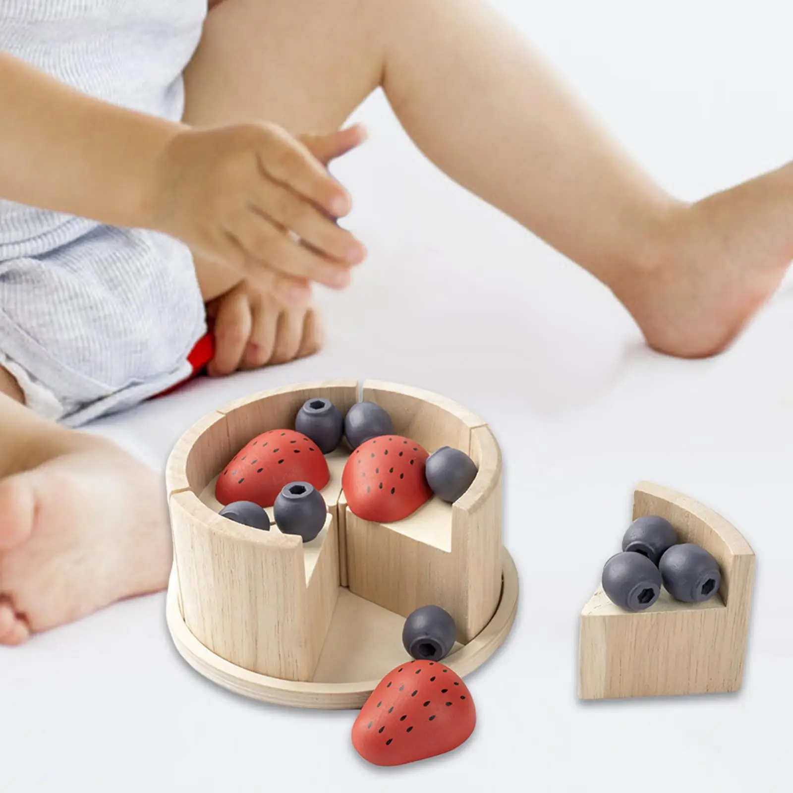 

Pretend Play Food Fake Cake Wooden Kids Kitchen Playset for Kids Boys Girls