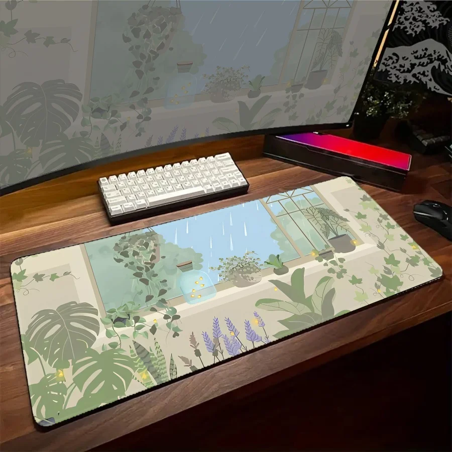 Gaming Mousepad Plant Office Mouse Pad XXL Oversize Non-slip Desk Mat Laptop Speed Keyboard Pads 900x400mm