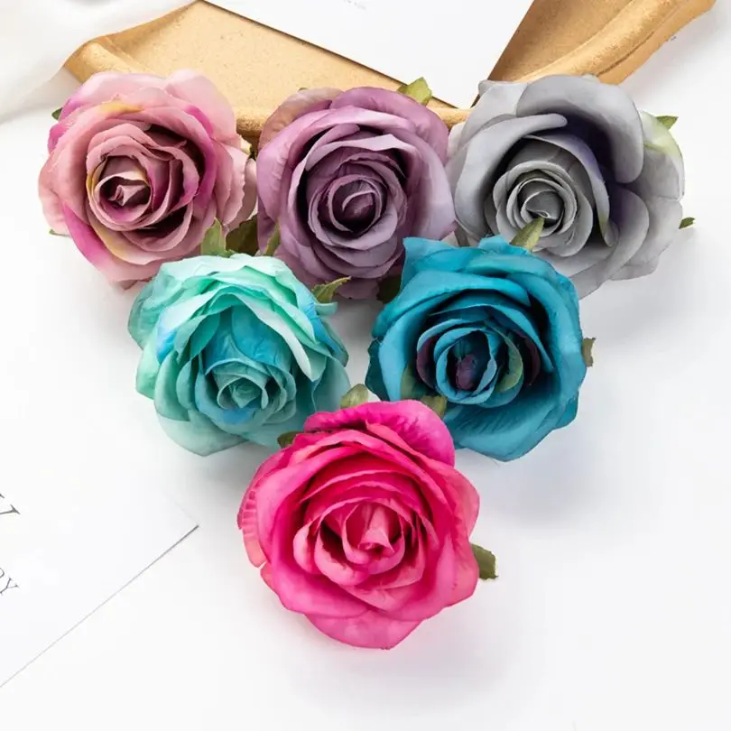 50/100 Stück Künstliche Blumen Seidenrosen für Haus, Garten, Hochzeit, Wand, Weihnachtsdekoration, Hochwertige Festival-DIY-Geschenkbox – Detail 4