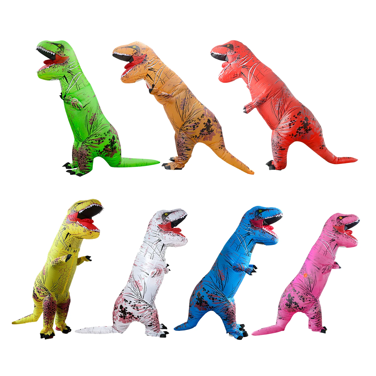 2023 T-Rex Dinosaur Inflatable Costume Purim Halloween Party Cosplay Fancy Suits Mascot Cartoon Anime  for Adult Kids